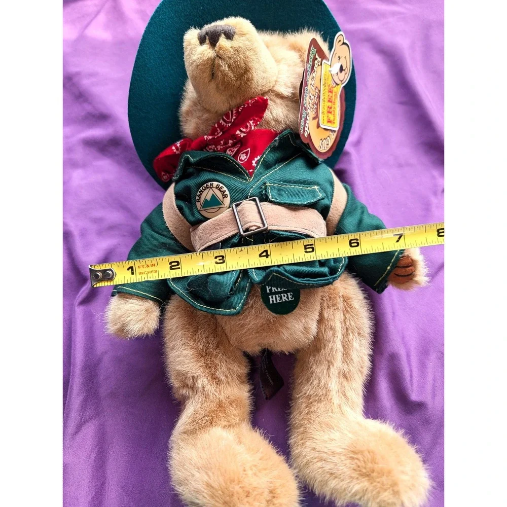 Talking Brass Button Bears Ranger Gus Forest Friends Jointed Teddy Bear 12